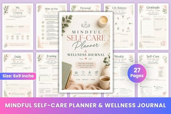 Mindful Self-Care Planner & Wellness Journal