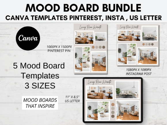 Mood Board Templates for Canva Bundle