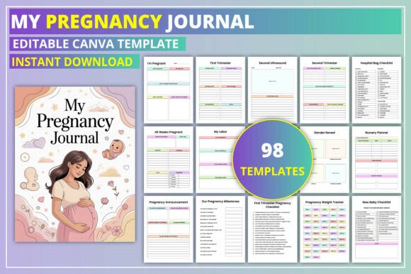 My Pregnancy Journal Canva Template
