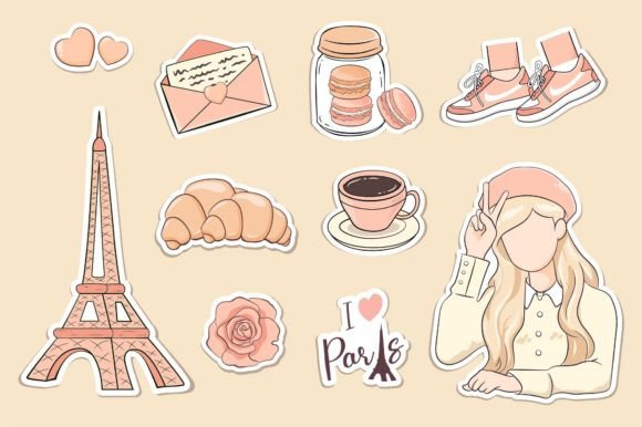 Paris Girl Aesthetic Stickers
