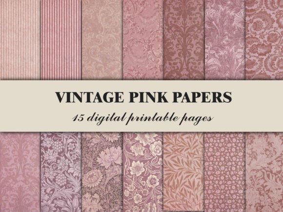 Pink Scrapbook Paper Vintage Pattern