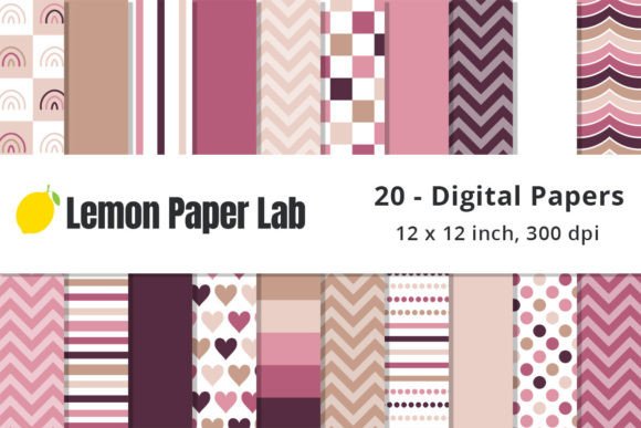 Pink and Beige Digital Scrapbook Paper