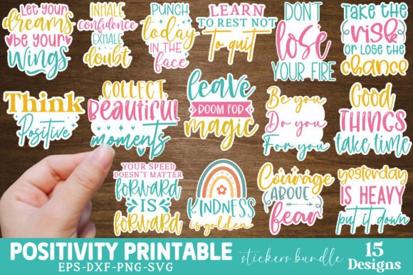 How to use journaling stickers - Positivity Printable Stickers Bundle