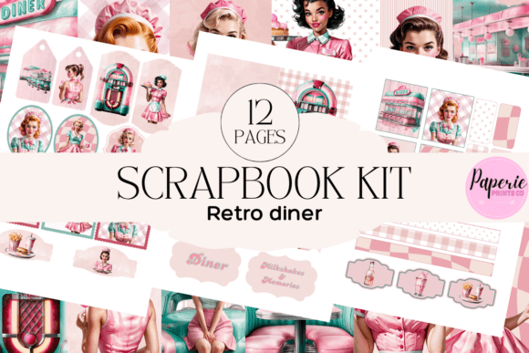 Retro Diner Scrapbook Kit Printable