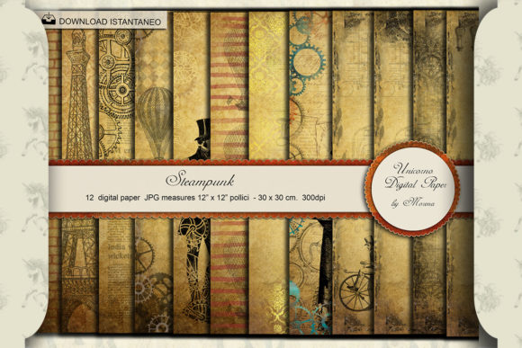 Steampunk Digital Scrapbook Paper