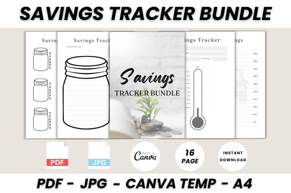 Savings Tracker Bundle Canva Template