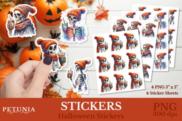 Skeleton Halloween Stickers