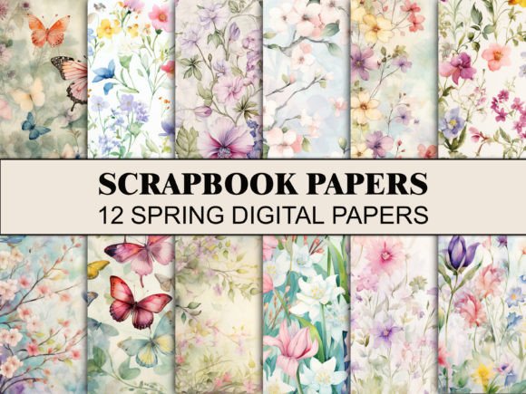 Spring Flowers Scrapbook Paper Pattern