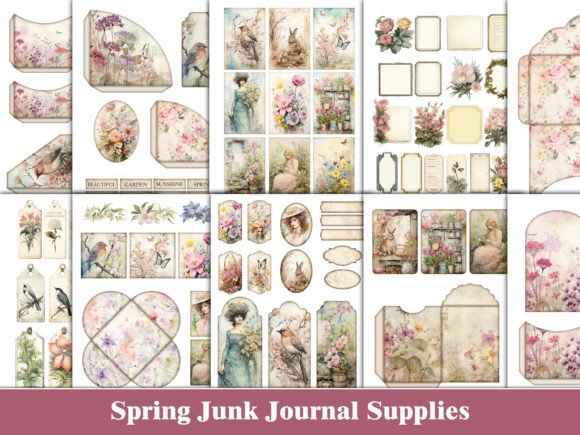 Vintage Junk Journal Kit Floral Ephemera