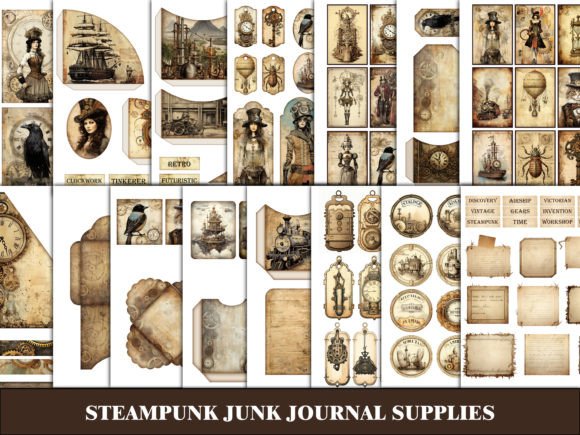 Steampunk Junk Journal Grungy Ephemera