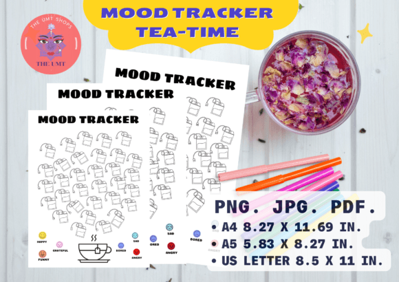 Teatime Mood Tracker Planner Printables