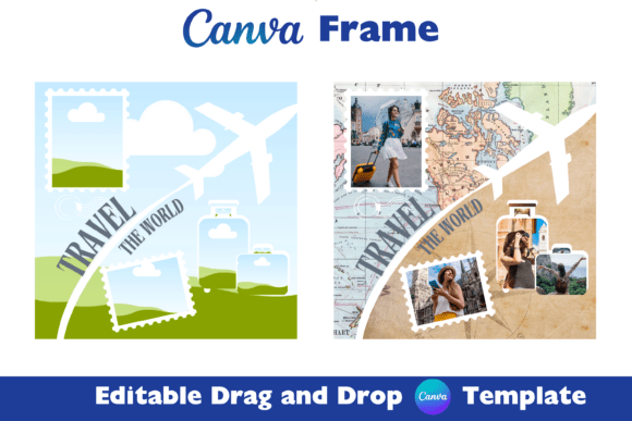 Travel Digital Scrapbook Canva Template