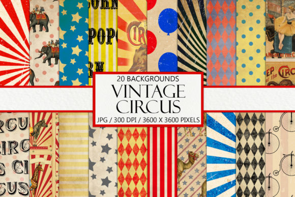 Vintage Circus Scrapbook Paper