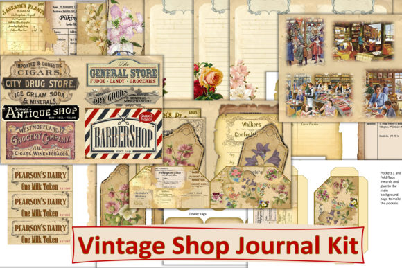 Vintage Junk Journal Kit JPEG PDF PNG