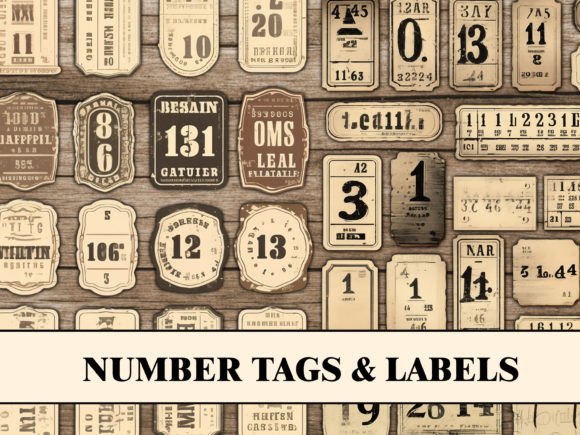Vintage Tags Labels Junk Journal Kit