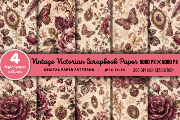 Vintage Victorian Scrapbook Paper 6
