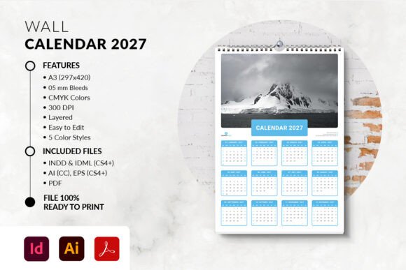 Yearly Photo Wall Calendar 2027