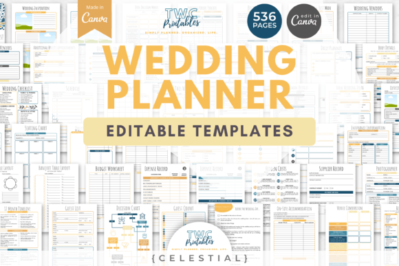Wedding Planner Canva Templates | CELESTIAL
