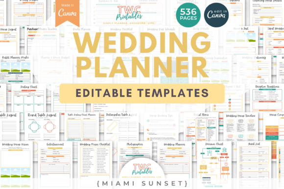 Wedding Planner Canva Templates | MIAMI
