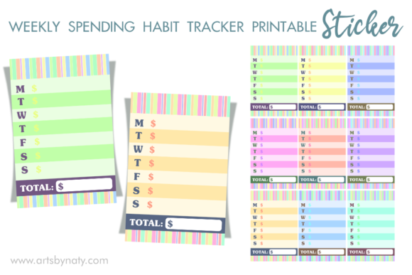 Weekly Spending Habit Tracker Stickers