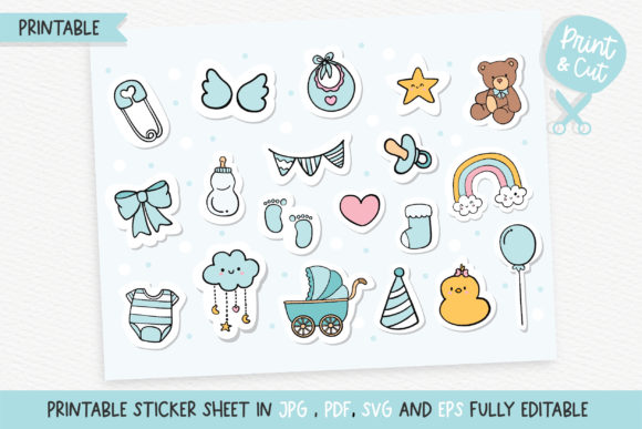 It's a Boy Printable Stickers