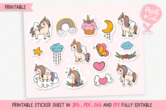 Unicorn Printable Stickers
