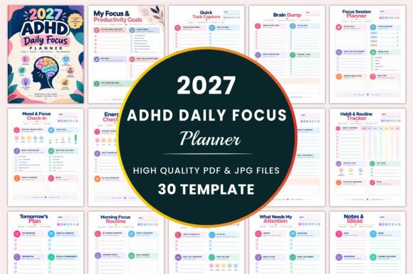 2027 ADHD Daily Focus Planner