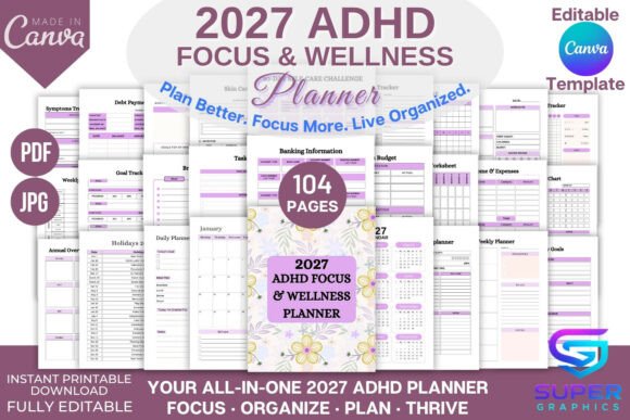 2027 ADHD Focus & Wellness Planner
