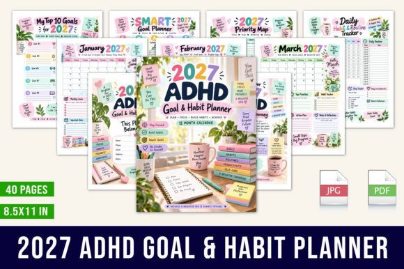2027 ADHD Goal and Habit Planner