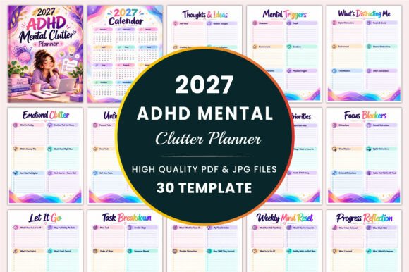 2027 ADHD Mental Clutter Planner