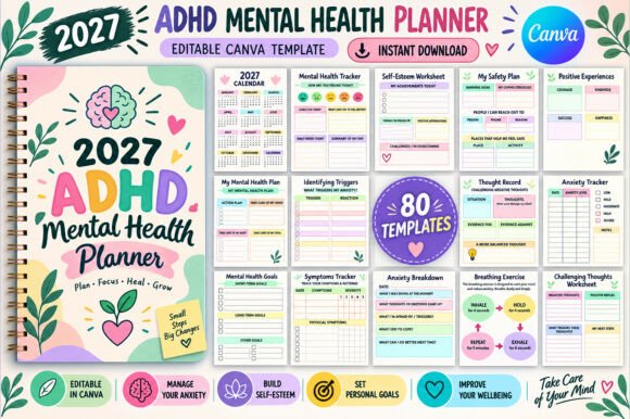 2027 ADHD Mental Health Planner