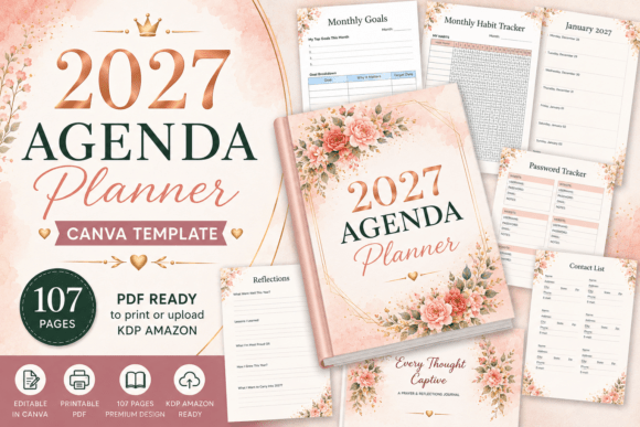 2027 Agenda Planner Canva Template