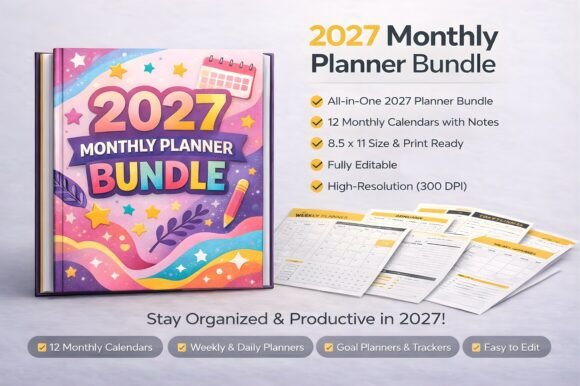 2027 Monthly Planner Bundle