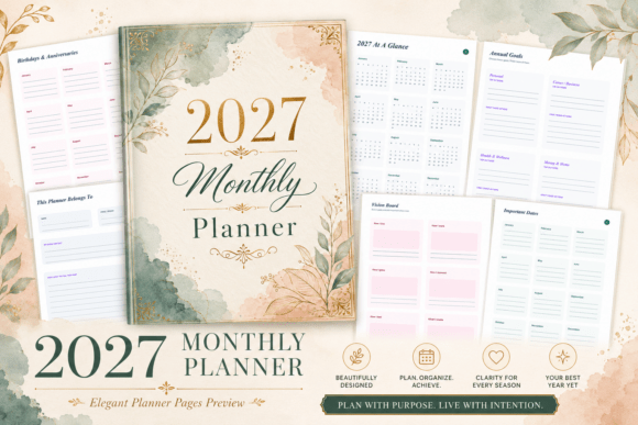 2027 Monthly Planner Complete System