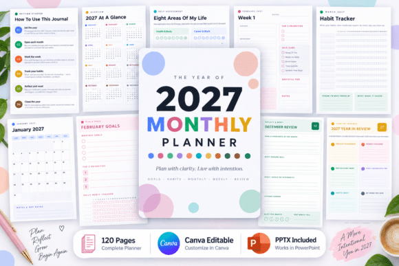2027 Monthly Planner (120 Pages)