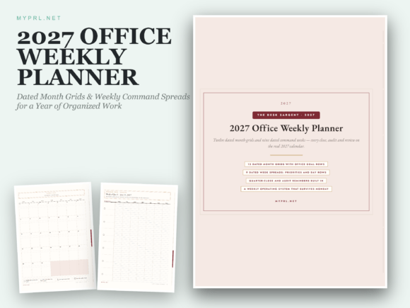 2027 Office Weekly Planner