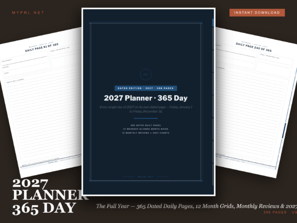 2027 Planner with 365 Daily Pages