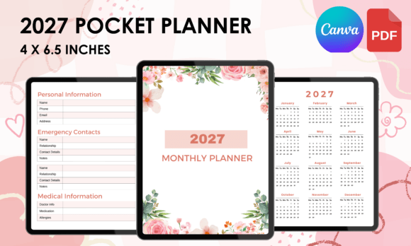 2027 Pocket Planner Canva Template