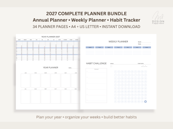 2027 Printable Planner PDF Bundle (Mini)