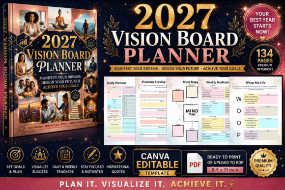2027 Vision Board and Manifestation Planner