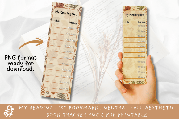 Neutral Fall Book Tracker Bookmark