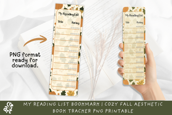 Autumn Leaf and Pumpkin Book Tracker Bookmark