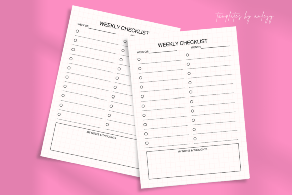 Aesthetic Weekly Checklist Planner