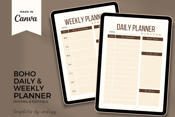 Boho Daily and Weekly Planner Template
