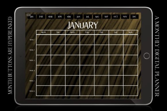 Boho Hyperlinked Digital Monthly Planner