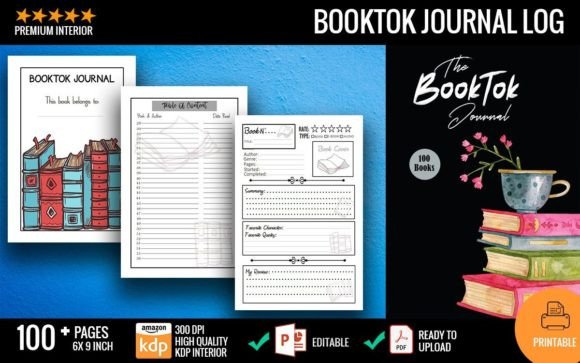 120-Page Book Journal Reading Log