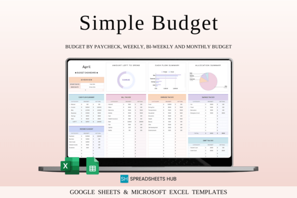 Budget Planner Excel, Rainbow Theme