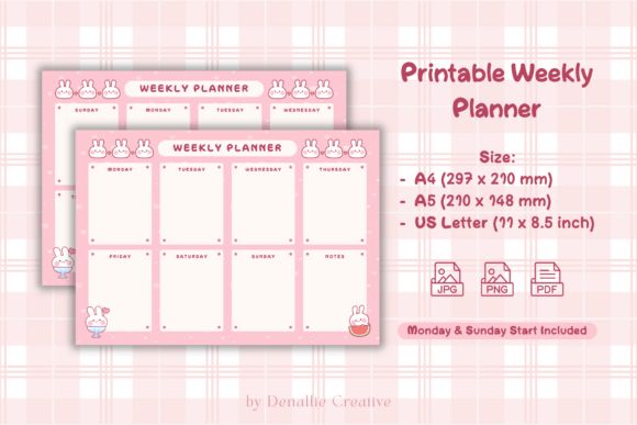 Bunny Weekly Planner Printable