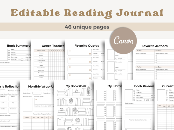 Canva Reading Journal with Fun Challenges