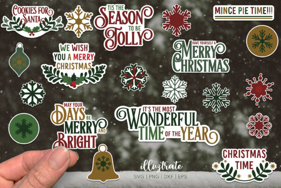 Snowflake & Quote Christmas Stickers